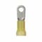 Panduit Ring Terminal, 1/4 in Stud Size, 4 AWG, 600 V, Vinyl Insulated, Yellow, 200 PK PV4-14RX-T - alternate 2
